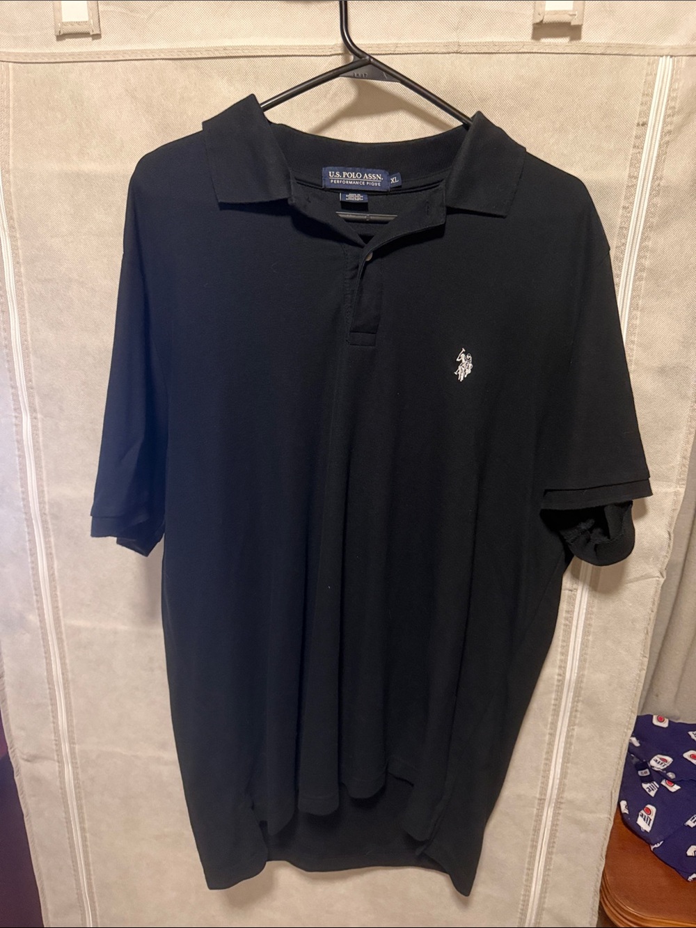 U.S. Polo Assn. Black Men’s Short-Sleeve Polo with White Logo